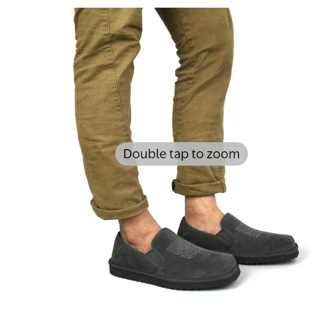 GEORGE MEN`S WESTERN SLIPPER GENUINE SUEDE Size 9-10
